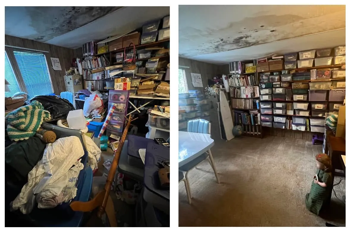 Before and after cleaning or organizing transformation by Out of the Ashes Cleaning Services, photo 7